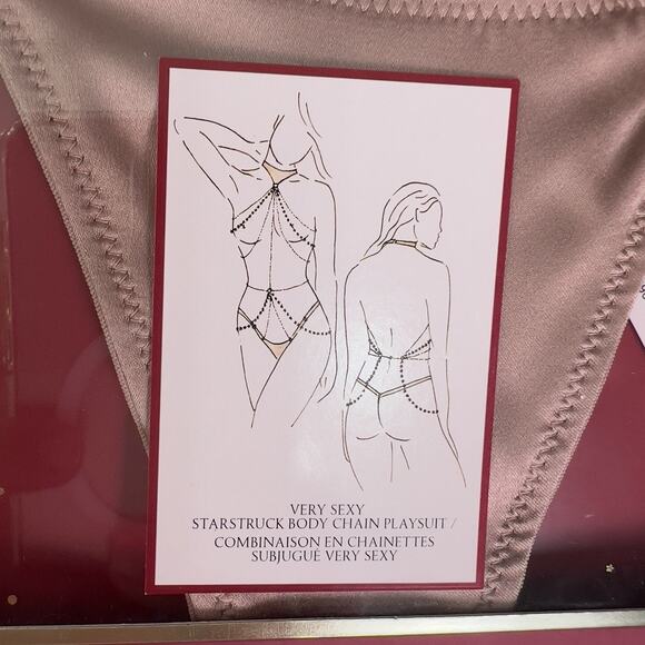 Victoria's Secret Very Sexy Starstruck Body Chain Playsuit Nude/Rose Gold XS/S - Picture 4 of 7